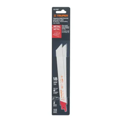 2 Seguetas Para Sierra Sable 8", 18 Dpp Para Uso En Metales Truper