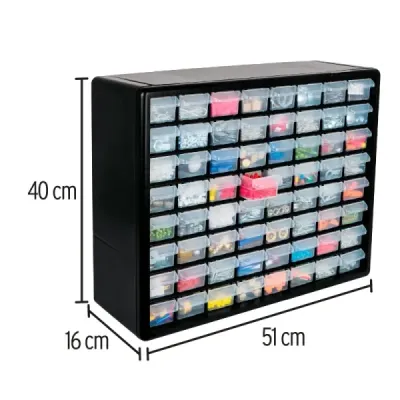 Caja Organizadora 64 Compartimientos 51x40x16cm Truper