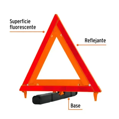 Triangulo Reflectivo De Seguridad 44 Cm Plegable Con Estuche Truper