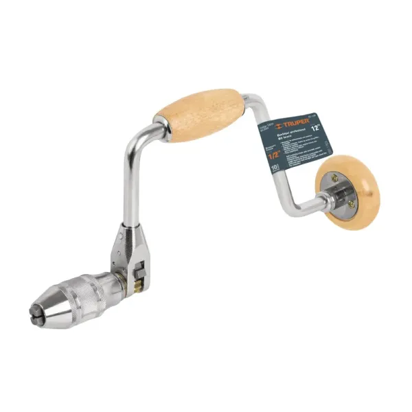 Berbiquí Profesional De 12" Con Barril Y Manivela En Madera Truper (BC-12M - 10970)