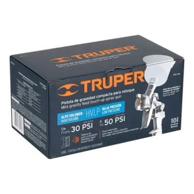 Pistola Para Pintar De Gravedad Hvlp 120 Ml, Boquilla 1.0 Mm Truper