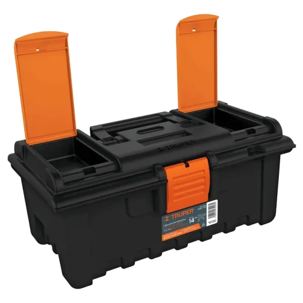 Caja De Herramientas De 20 Cm Con Charola Y Compartimientos Truper (CHA-14NC - 11139)