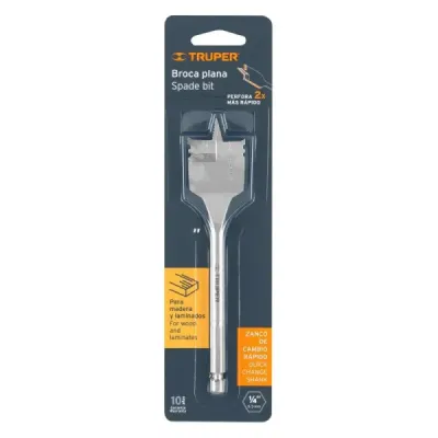 Broca Espada Para Madera De 1.1/2", Zanco Hexagonal 1/4" Truper