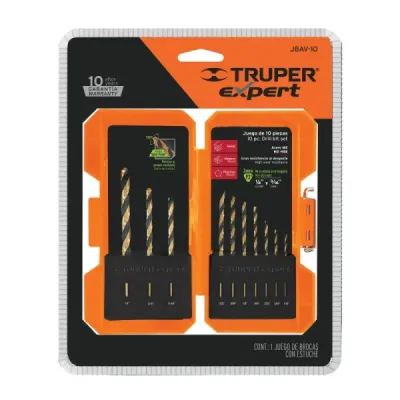 Juego De 10 Brocas Acero Rápido Para Metal Madera Y Plástico Truper
