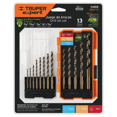 Juego De 13 Brocas Acero Rápido Para Metal Madera Y Plástico Truper