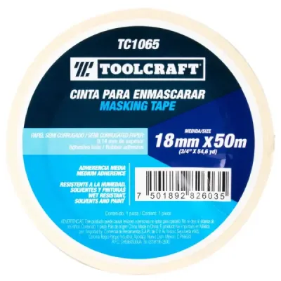 Cinta Enmascarar 3/4' X 50 M Toolcraft Adhesivo De Hule