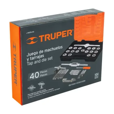 Juego De Machuelos Y Tarrajas De 40 Piezas, Incluye Estuche Truper