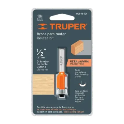 Fresa Corte Recto Con Balinera, Diámetro 1/2", Corte 13 Mm Truper