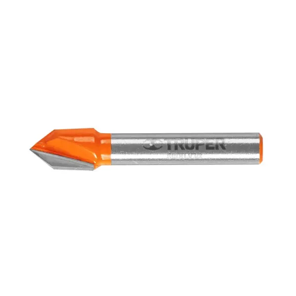 Fresa Corte En V, Diámetro 3/8", Largo Corte 12.7 Mm Truper (BROU-V3/8 - 11465)