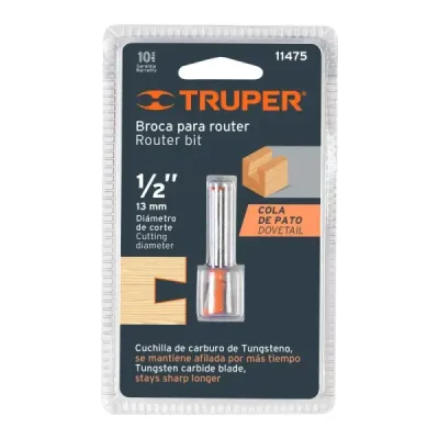 Fresa Cola De Pato, Diámetro 1/2", Largo Corte 12 Mm Truper