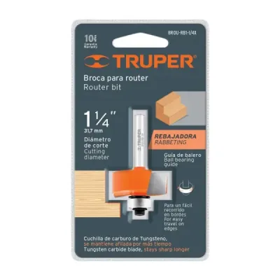 Fresa Rebajadora Con Balinera, Diámetro 1.1/4", Corte 13 Mm Truper