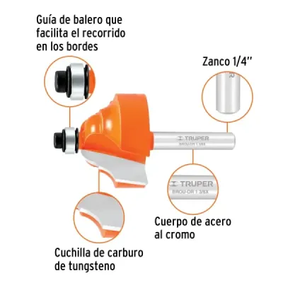Fresa Doble Romana Balinera, Diámetro 1.3/8", Corte 22.2 Mm Truper