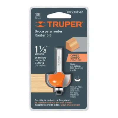Fresa Cuarto Bocel Balinera, Diámetro 1.1/8", Corte 14 Mm Truper