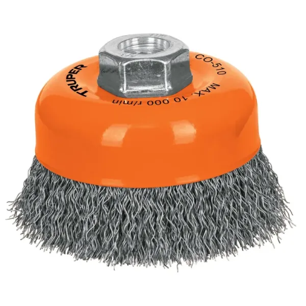Grata Copa De Alambre Ondulado Fino De 4", Eje De 5/8-11 Truper (CO-510 - 11529)
