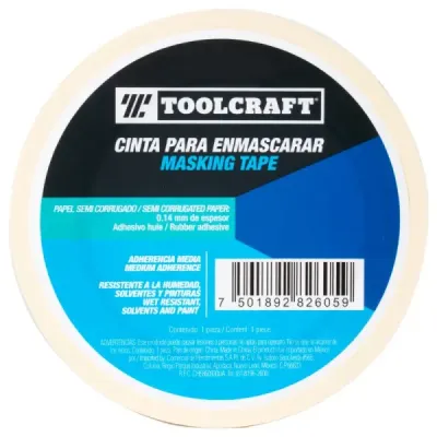 Cinta Enmascarar 2' X 50 M Toolcraft Adhesivo De Hule