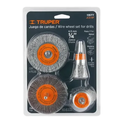 Juego De 4 Gratas Para Metal Y Madera, Zanco De 1/4" Truper