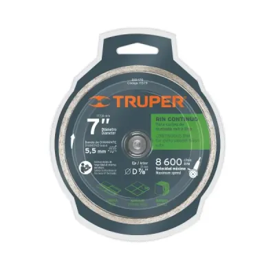 Disco De Diamante Rin Continuo De 4", Centro 7/8" Truper