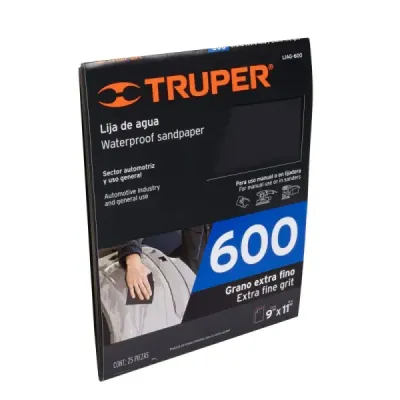 Lija De Agua Grano 600 23 Cm X 28 Cm De Carburo De Silicio Truper