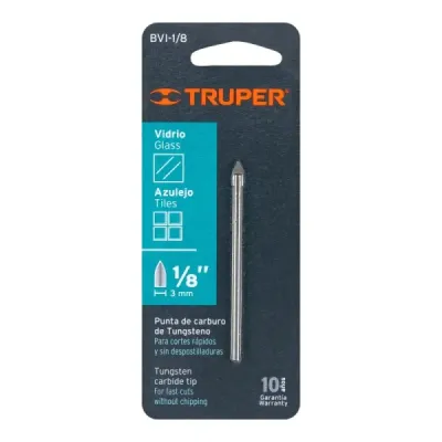 Broca Para Vidrio Y Baldosa De 1/8", Largo 2" Truper