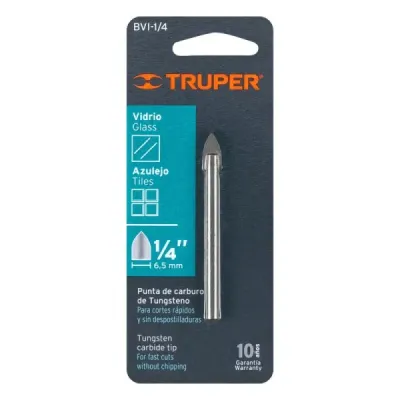 Broca Para Vidrio Y Baldosa De 1/4", Largo 2" Truper
