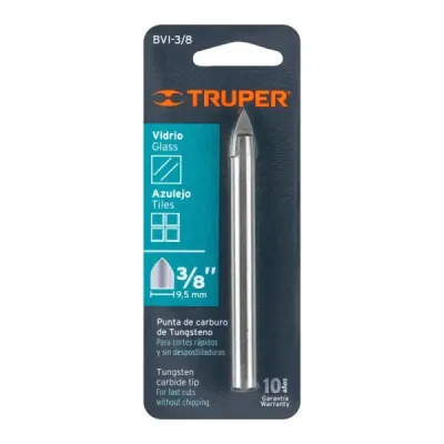 Broca Para Vidrio Y Baldosa De 3/8", Largo 3" Truper