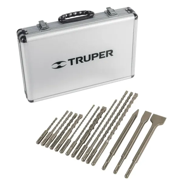 Juego Brocas Cinceles Sds Plus 15 Piezas Truper Con Estuche (JSDS-15 - 11897)