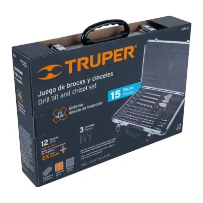 Juego Brocas Cinceles Sds Plus 15 Piezas Truper Con Estuche