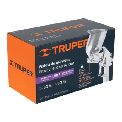 Pistola Para Pintar De Gravedad Lvmp 400 Ml, Boquilla 1 Mm Truper