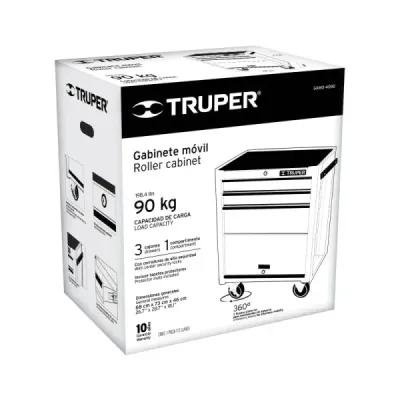Gabinete Metálico Móvil Truper 4 Secciones Capacidad 90kg