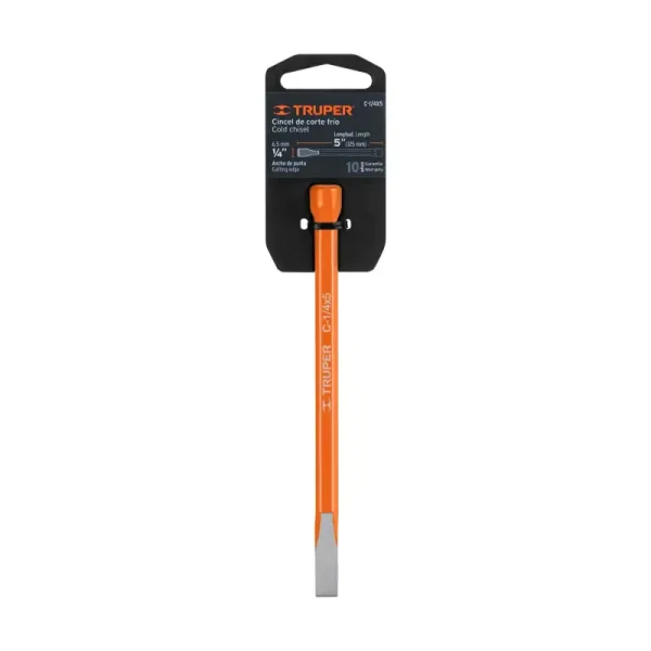 Cincel Profesional De 5" Con Cuña De 1/4" Y Cabeza Grande Truper (C-1/4X5 - 12100)
