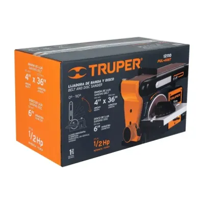 Lijadora De Banda Y Disco Profesional De 4" X 6", 1/2 Hp Truper