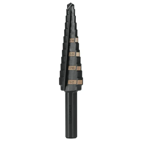 Broca Escalonada 1/8" A 1/2" De 13 Escalones Óxido Negro Truper (BES-13 - 12122)