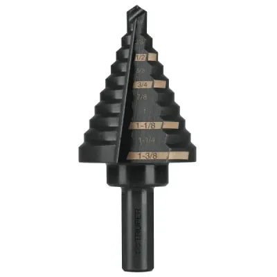 Broca Escalonada 1/4" A 1.3/8" De 10 Escalones Óxido Negro Truper