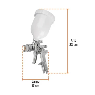 Pistola De Gravedad Hvlp 500 Ml, 1.4 Mm Con Vaso Plástico Truper