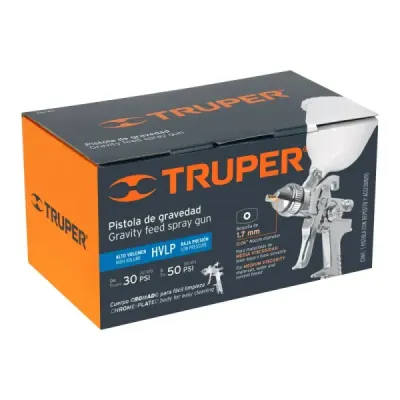 Pistola De Gravedad Hvlp 500 Ml, 1.7 Mm Con Vaso Plástico Truper