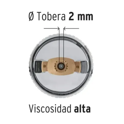 Pistola De Gravedad Hvlp 500 Ml, 2 Mm Con Vaso Plástico Truper