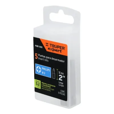 Set De 5 Puntas Industrial Estrella Ph3 De 2" Zanco 1/4" Truper