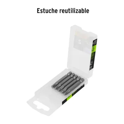 Set De 5 Puntas Pozidriv Pz3 De 2", Zanco 3/4" Industrial Truper