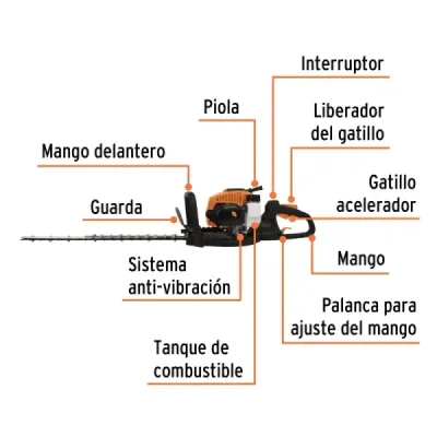 Cortasetos A Gasolina 26 Cc, 1 Hp 3 Posiciones Profesional Truper