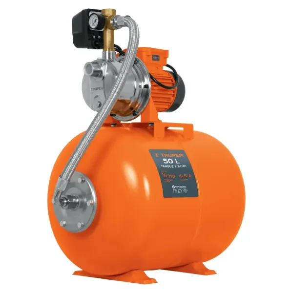 Bomba Hidroneumática 1/2 Hp, 50 Litros Con Bobinas En Cobre Truper (HIDR-1/2X50 - 12254)