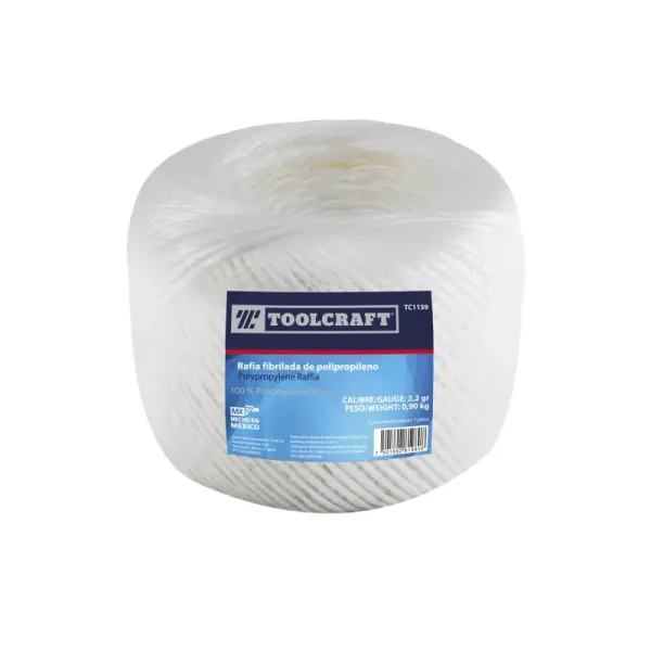 Rafia Blanca De Polipropileno 2.2 G/m Toolcraft De 0.9 Kg (TC1159)