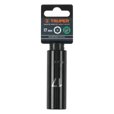 Copa Larga De Impacto 6 Puntas De 17 Mm Cuadrante 1/2" Truper