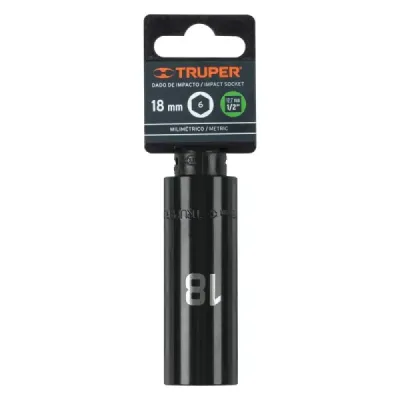 Copa Larga De Impacto 6 Puntas De 18 Mm Cuadrante 1/2" Truper