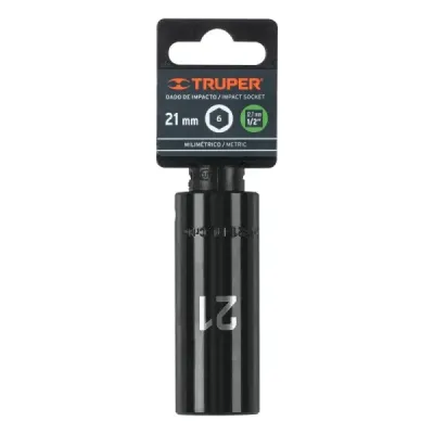 Copa Larga De Impacto 6 Puntas De 21 Mm Cuadrante 1/2" Truper