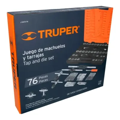 Juego De Machuelos Y Tarrajas De 76 Piezas, Incluye Estuche Truper