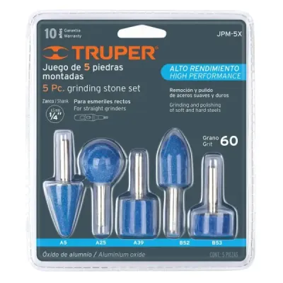 Juego De 5 Puntas Montadas Para Esmeril, Zanco 1/4" Truper