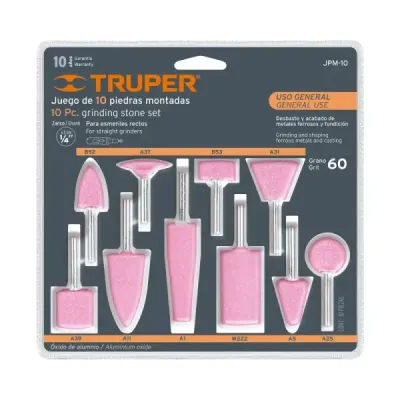 Juego De 10 Puntas Montadas Para Esmeril, Zanco 1/4" Truper