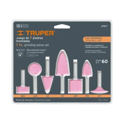 Juego De 7 Puntas Montadas Para Esmeril, Zanco 1/4" Truper