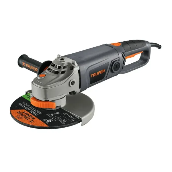 Pulidora Angular De 9" Industrial, 2.100 W, 6.200 Rpm Truper (ESMA-9N3 - 12482)