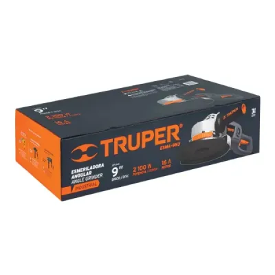 Pulidora Angular De 9" Industrial, 2.100 W, 6.200 Rpm Truper